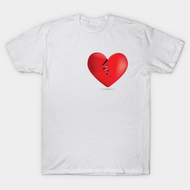 Broken heart with stitches T-Shirt by AnnArtshock